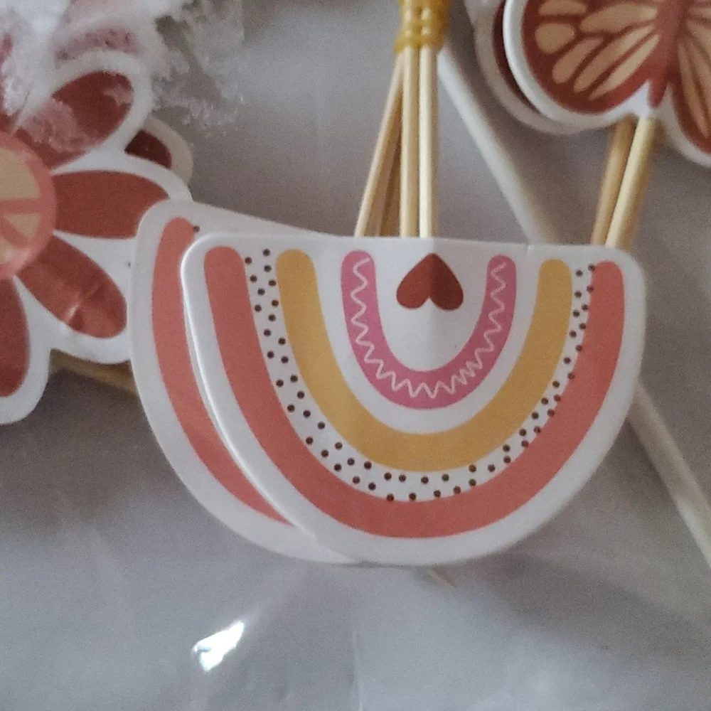 Happy Birthday, peace , symbol, butterfly, Birthday cake and 12 cupcake decor